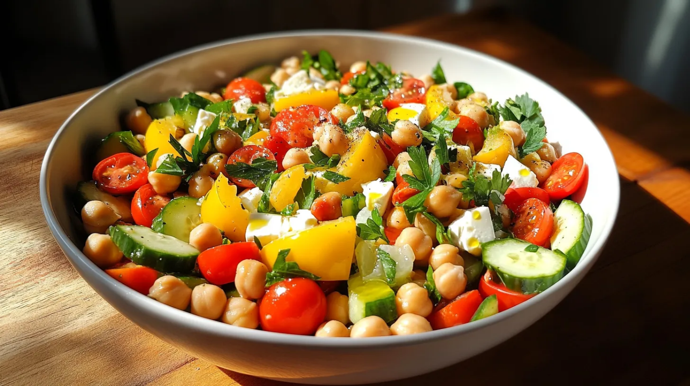 Mediterranean Chickpea Salad with Lemon Vinaigrette