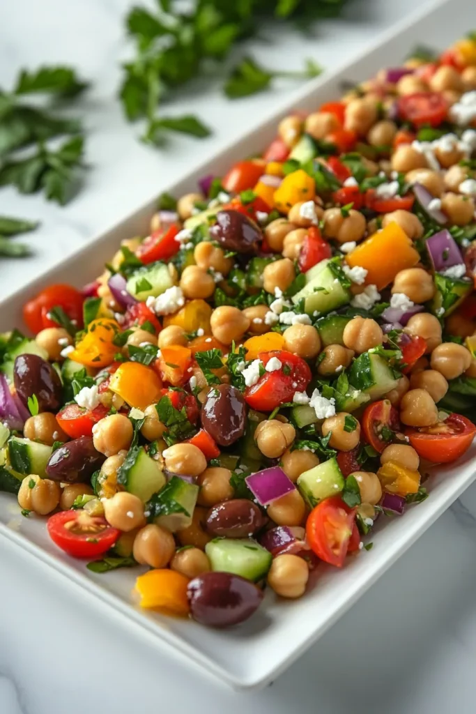 Mediterranean Chickpea Salad with Lemon Vinaigrette