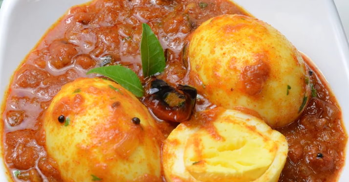 Simple Egg Curry with Pressure Cooked Onion Tomato Gravy